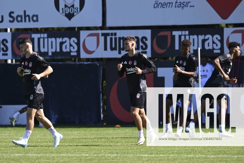 Besiktas training session ahead of UEFA Europa League match against Ajax ISTANBUL, TURKIYE - SEPTEMBER 25: Ernest Muci (2nd L), Milot Rashica (L) and Felix Uduokhai (2nd R) of Besiktas attend a training session ahead of UEFA Europa League match against Ajax at Besiktas Nevzat Demir Facilities in Istanbul, Turkiye on September 25, 2024. Istanbul Turkey. Editorial use only. Please get in touch for any other usage.