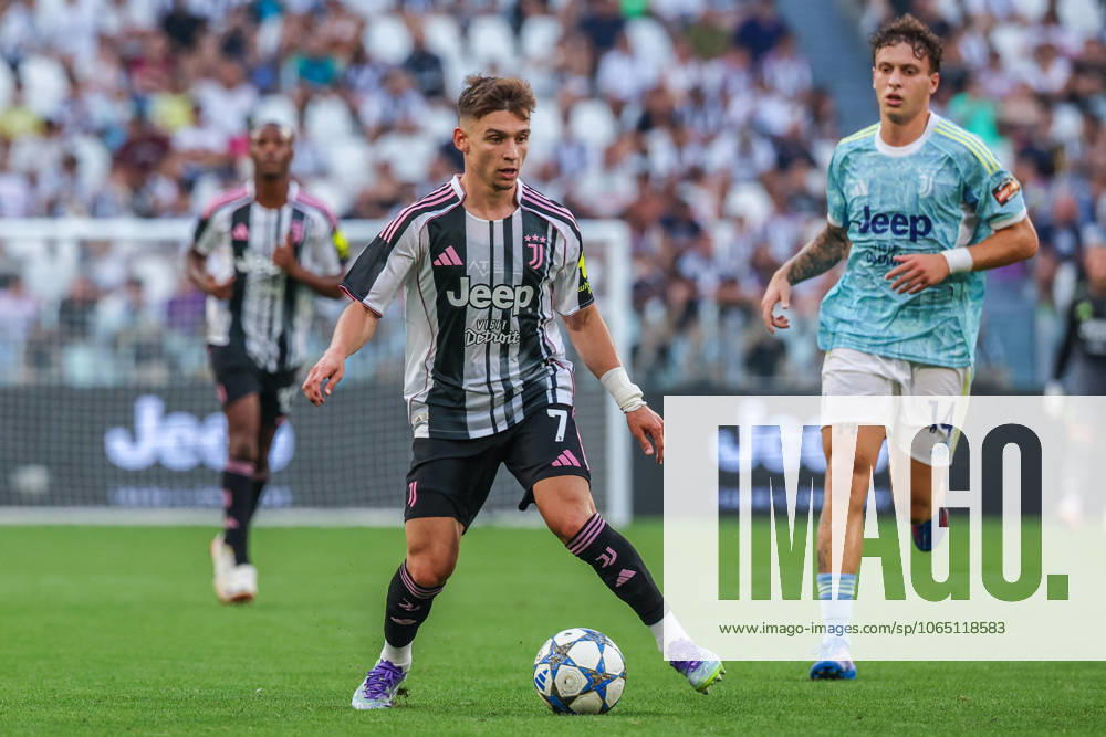 Francisco Conceicao of Juventus FC seen in action during pre-season friendly football match between Juventus FC and Juventus Next Gen at Allianz Stadium