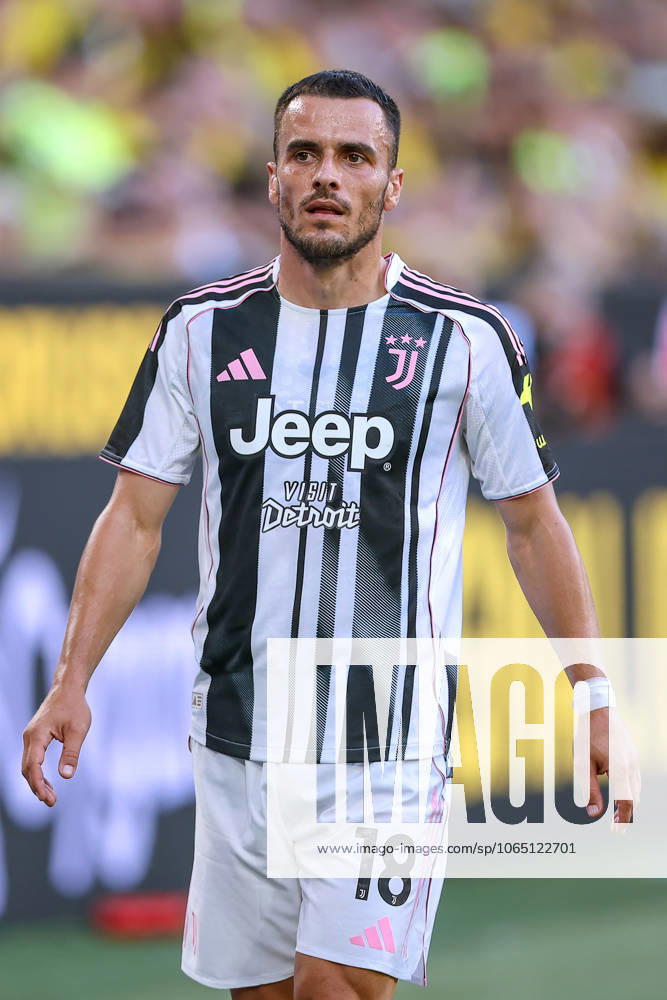 Fußball, Borussia Dortmund - Juventus Turin, Testspiel, Signal Iduna Park, Saison 2025 2026: Filip Kostic (Juventus Turin 18) DFB regulations prohibit any use of photographs as image sequences and or quasi-video. Nordrhein-Westfalen Deutschland