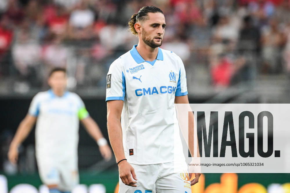 Adrien RABIOT of Marseille during the Ligue 1 match between Stade Rennais (Rennes) and Olympique de Marseille (OM) at Roazhon Park on August 15, 2025 in Rennes, France. Rennes France - ZUMAm308 20250815_zsp_m308_050