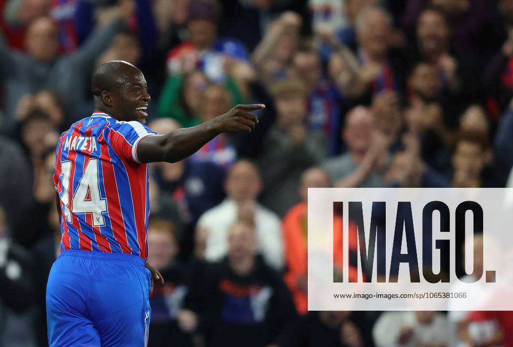 . - Crystal Palace v Fredrikstad FK, UEFA Europa Conference League Play Off, 1st Leg, Selhurst Park Stadium, Croydon, England. - 21st August 2025. (C) Daniel Weir Crystal Pix GOAL 1-0, Jean-Philippe Mateta of Crystal Palace goal celebration after scoring a goal to put Crystal Palace 1-0 ahead. - Crystal Palace v Fredrikstad FK, UEFA Europa Conference League Play Off, 1st Leg, Selhurst Park Stadium, Croydon, England. - 21st August 2025. (C) Daniel Weir Crystal Pix Croydon Selhurst Park Stadium United Kingdom