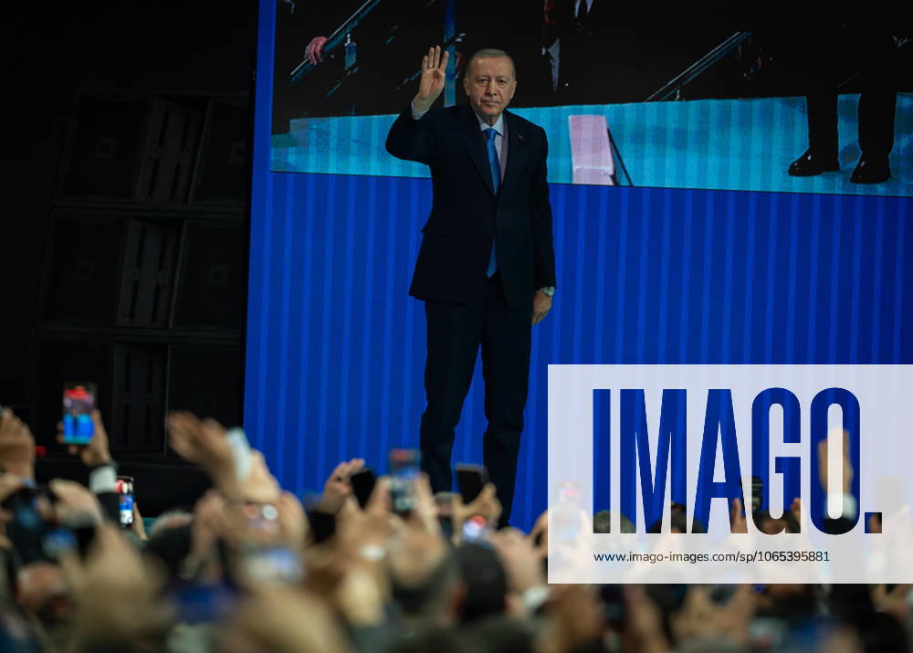 Turkish President Recep Tayyip Erdogan MERSIN, TURIYE - JANUARY 18: Turkish President and leader of the Justice and Development (AK) Party Recep Tayyip Erdogan attends the AK Party’s 8th Ordinary Provincial Congress at Servet Tazegul Sports Hall in Mersin, Turkiye on January 18, 2025. Mersin Turkey. Editorial use only. Please get in touch for any other usage.