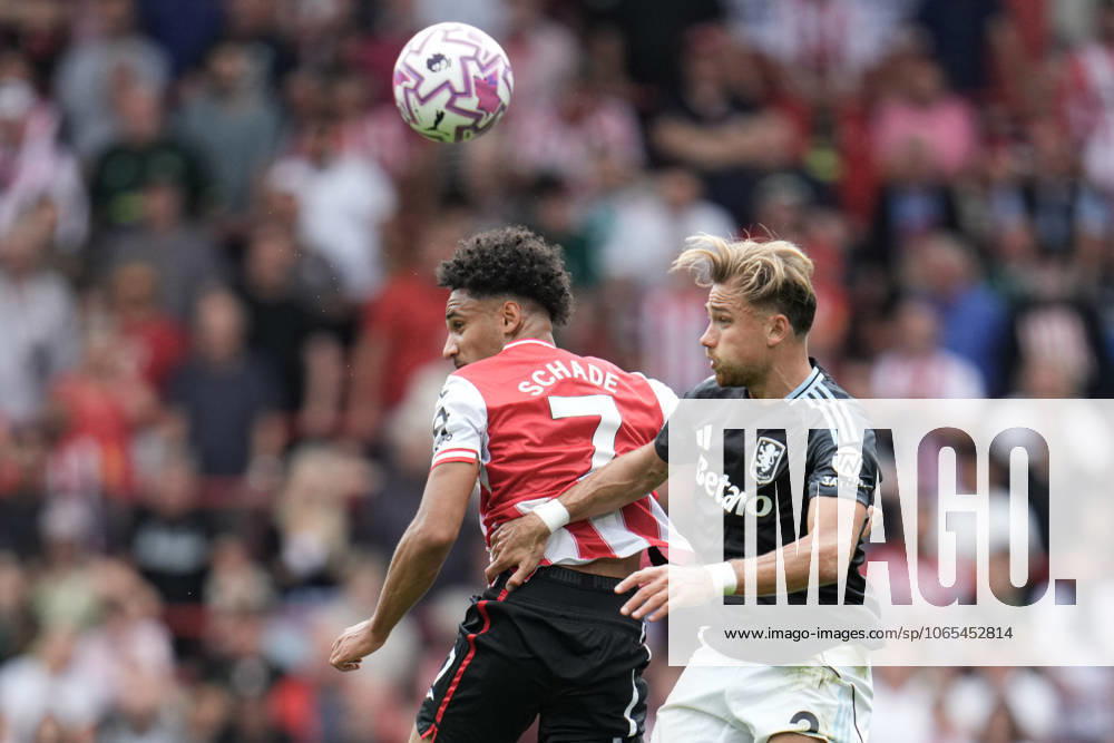 Premier League Brentford v Aston Villa Matty Cash of Aston Villa and Kevin Schade of Brentford during during the Premier League match Brentford vs Aston Villa at The Gtech Community Stadium, London, United Kingdom, 23rd August 2025 (Photo by Harvey Murphy News Images)