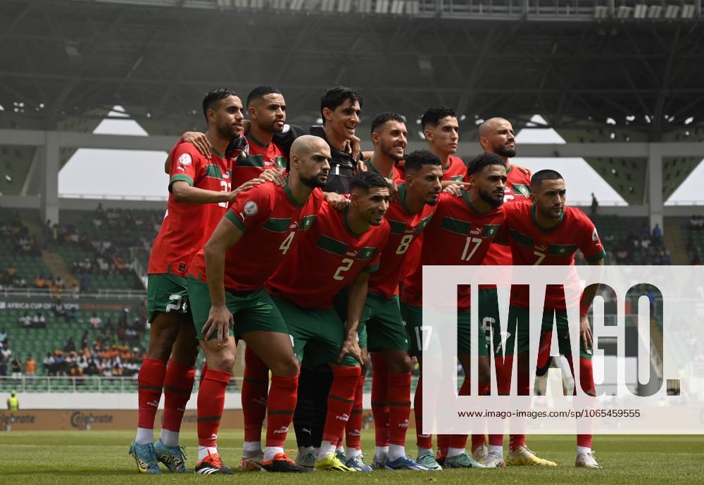 Morocco v DR Congo - Africa Cup of Nations SAN PEDRO, IVORY COAST - JANUARY 21: Players of Morocco pose for a team photo ahead of the Africa Cup of Nations (CAN) 2023 Group F football match between Morocco and Democratic Republic of Congo at Laurent Pokou Stadium in San Pedro, Ivory Coast on January 21, 2024. San Pedro Côte d Ivoire. Editorial use only. Please get in touch for any other usage.