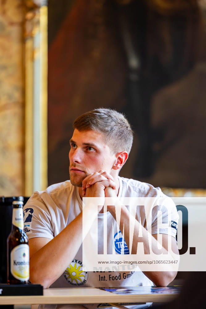 GER, Handball, Maenner, Saison 25 26, Daikin 1.Bundesliga,Pressekonferenz des ThSV Eisenach vor dem 1. Spieltag gegen den SC DHfK Leipzig Vincent Buechner (ThSV Eisenach,74) 99817 Eisenach Stadtschloss Eisenach Thueringen Deutschland