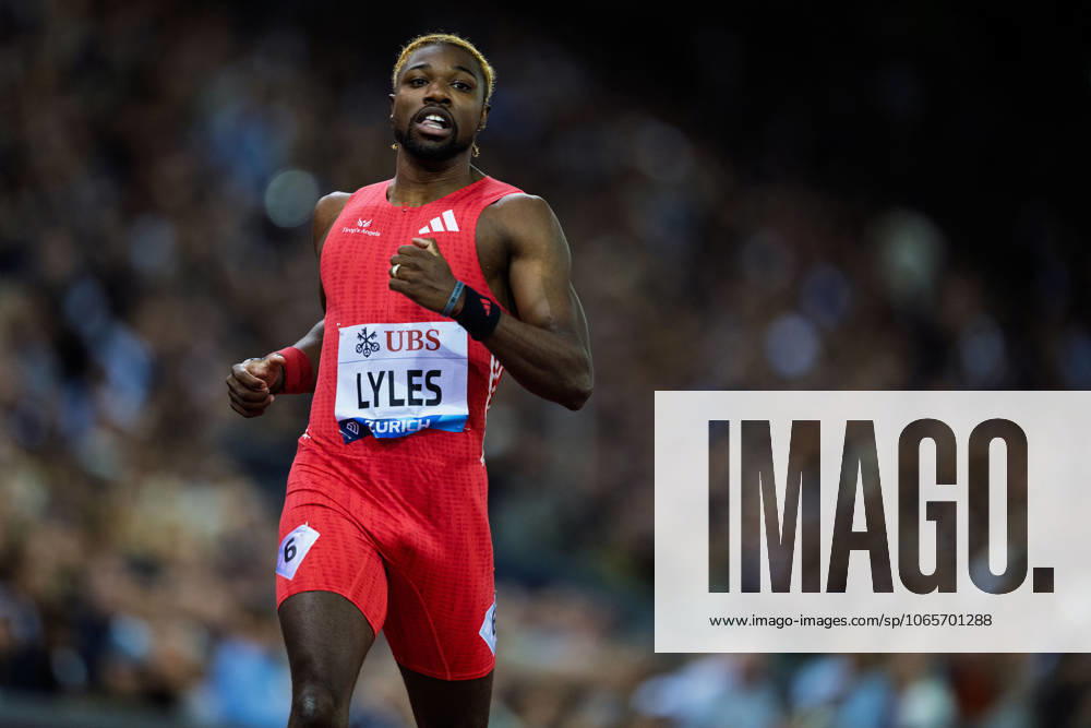 Weltklasse Zürich 2025; 28.08.2025 Noah Lyles aus den Vereinigte Staaten während des Leichtathletik-Meetings Weltklasse Zürich (Diamond League) im Letzigrund Stadion, Zürich, Schweiz, am 28. August 2025