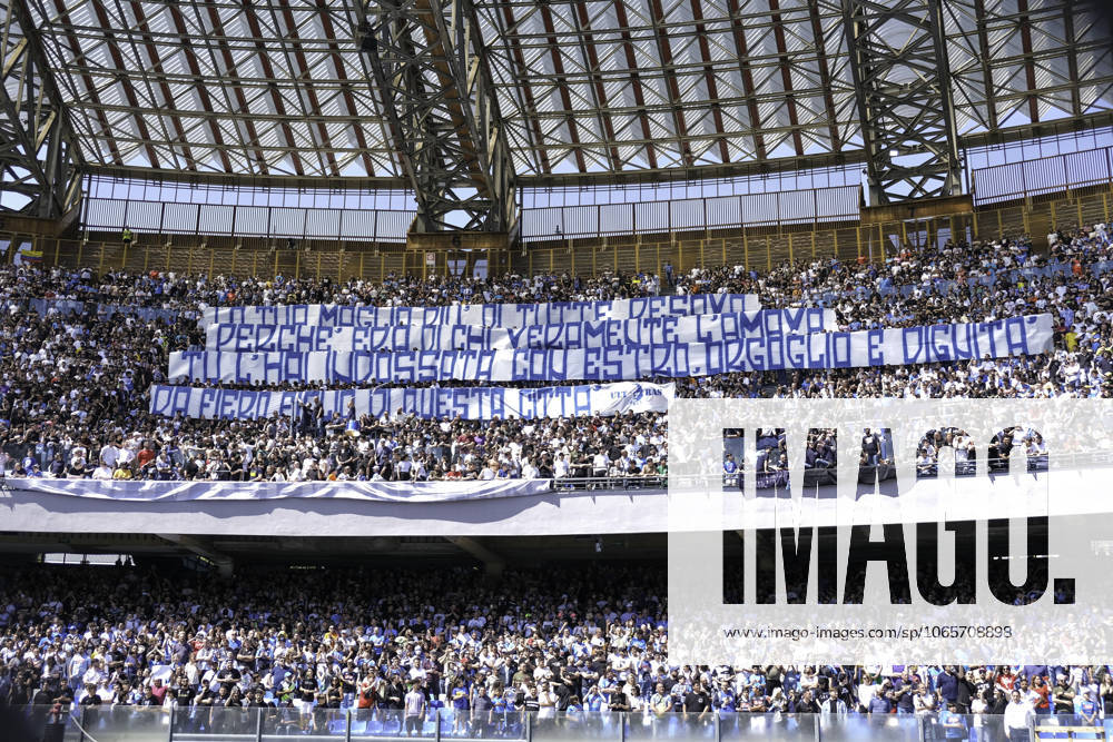 During the Italian Serie A Football match SSC Napoli vs FC Genoa on 15 May, 2022 at the Diego Armando Maradona Stadium in Naples..In picture: supporters Naples