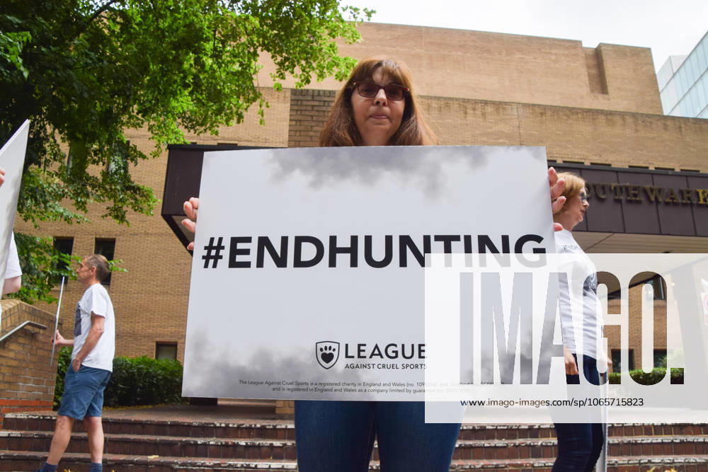 Activists gathered outside Southwark Crown Court in protest against fox hunting and called for the Hunting Act to be strengthened as the appeal hearing for Mark Hankinson begins. Hankinson was found guilty of encouraging or assisting others to use trail hunting as a cover for illegally chasing and killing foxes.