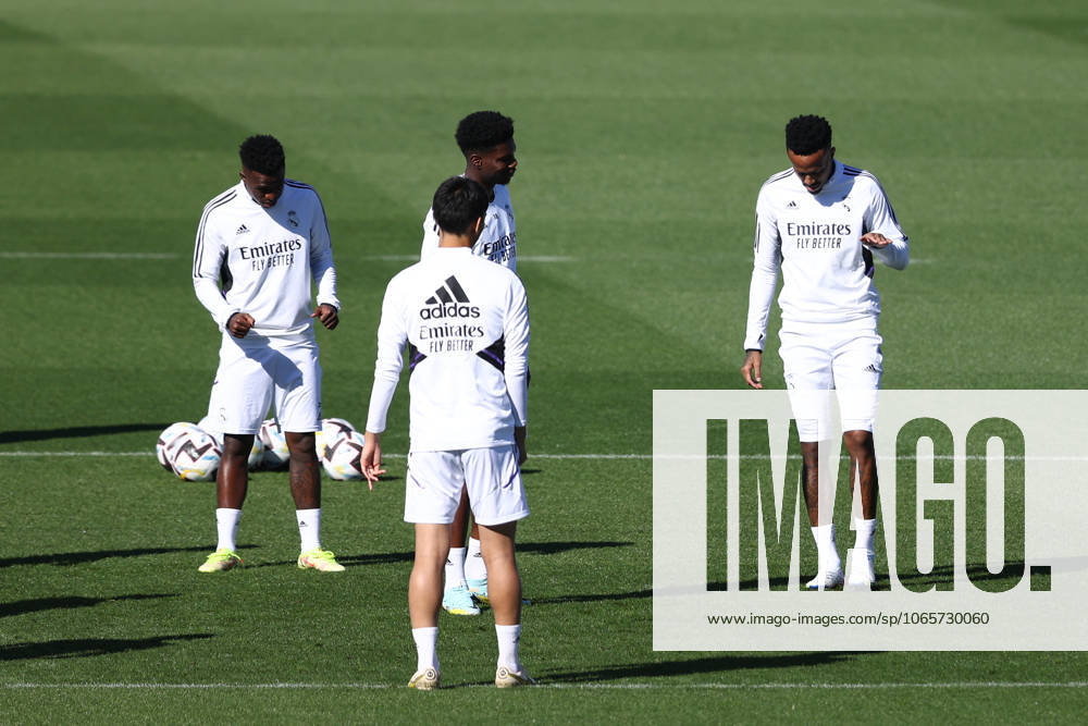 Eder Militao of Real Madrid in action during the training day celebrated at Ciudad Deportiva Real Madrid on October 01, 2022, in Valdebebas, Madrid, Spain.