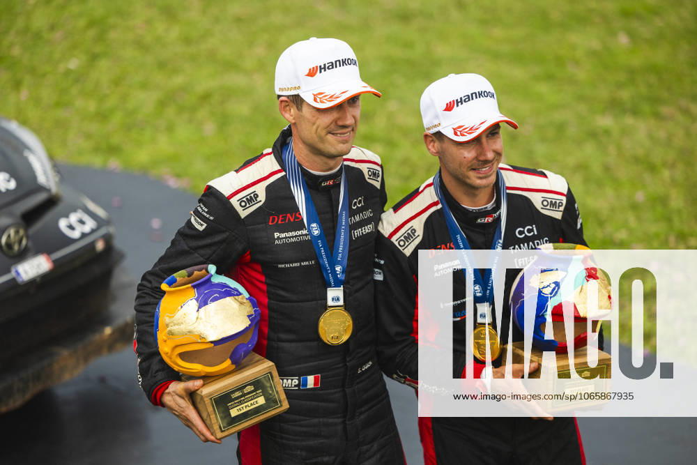 AUTO - WRC, Motorsport Rallye, WM - RALLY DEL PARAGUAY 2025 OGIER Sebastien, Toyota GR Yaris Rally1, portrait, LANDAIS Vincent, Toyota GR Yaris Rally1, portrait, podium, portrait during the 2025 Rally del Paraguay, 10th round of the 2025 WRC World Rally Car Championship, from August 28 to 31, 2025 at Encarnacion, Itapua, Paraguay - EncarnacionParaguay