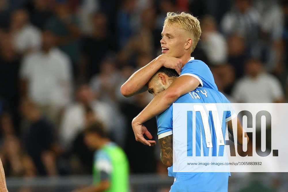 Lazioâ€⠢s Taty Castellanos celebrates after scoring their third gol during Serie A soccer match SS Lazio - Hellas Verona at Stadio Olimpico on August 31, 2025 in Rome , Italy. Rome Italy - ZUMAl131 20250831_zsp_l131_009