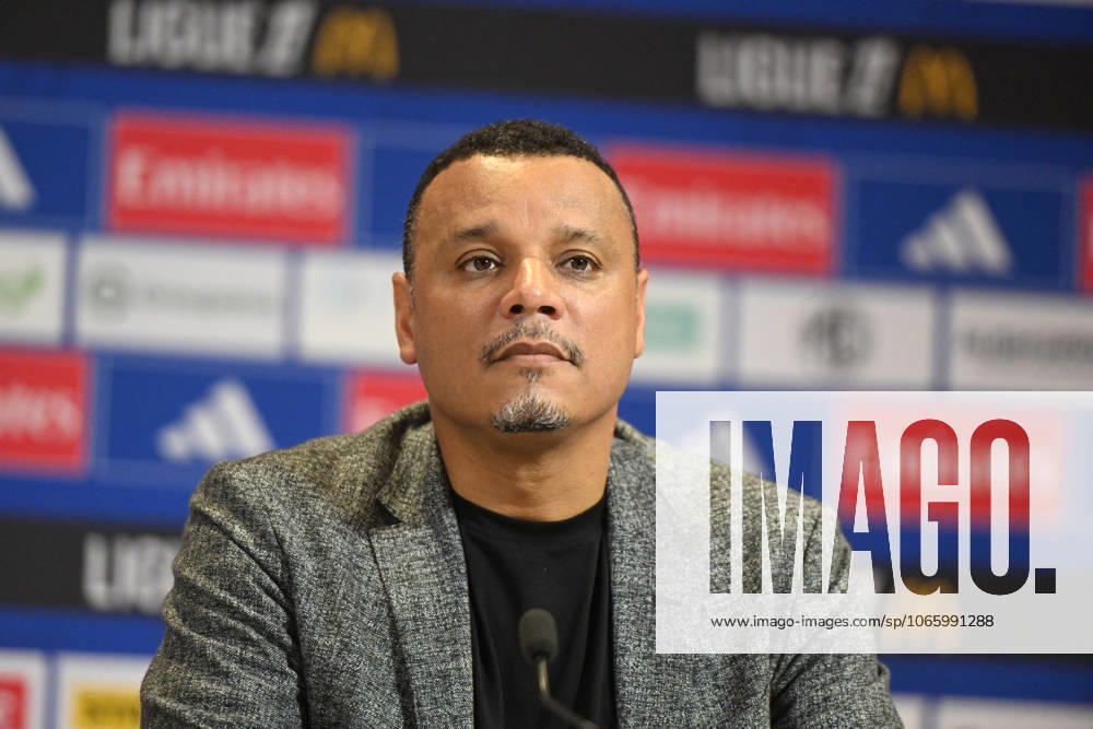 Football : press conference, PK, Pressekonferenz Olympique Lyonnais 03 09 202 Mathieu Louis-Jean, Director of Recruitment at Olympique Lyonnais during the press conference at the Groupama Stadium in Decines-Charpieu