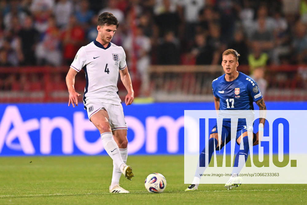 SERBIA vs ENGLAND DECLAN RICE football Serbia vs England FIFA World Cup, WM, Weltmeisterschaft, Fussball qualification match at Rajko Mitic stadium, Belgrade 09.09.2025 Foto: FOOTBALL, SERBIA, ENGLAND, FIFA WORLD CUP QUALIFICATIONS MATCH Beograd Rajko Mitic stadium Serbia