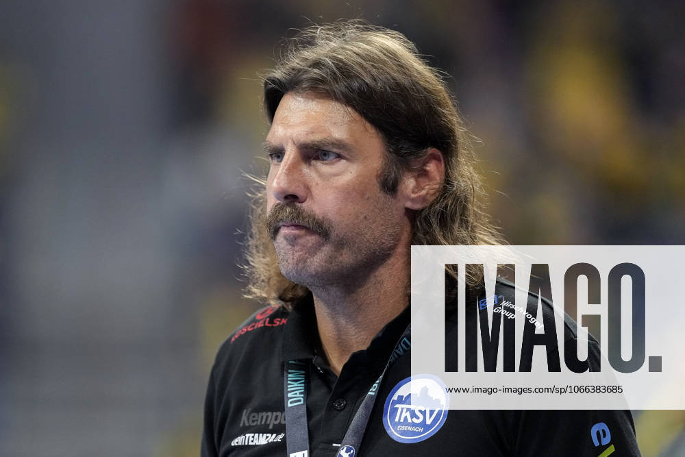 Sebastian Hinze (Trainer, Cheftrainer, ThSV), Einzelbild, Einzelfoto, Aktion, Action, 13.09.2025, Mannheim (Deutschland), Handball, Bundesliga, Rhein-Neckar Löwen - ThSV Eisenach