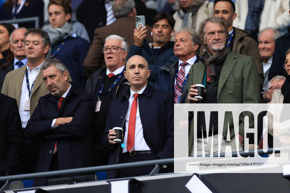 Manchester City v Manchester United, ManU 14th September 2025 - Premier League - Manchester City v Manchester United - Jason Wilcox, Omar Berrada and Jim Ratcliffe amongst the United executives - Photo: Simon Stacpoole Offside. Manchester UK