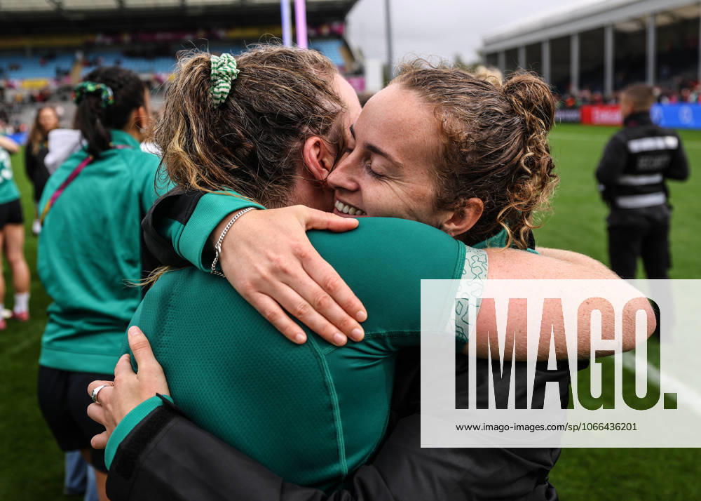 2025 Women s Rugby World Cup Quarter-Final, Sandy Park, Exeter, England 14 9 2025 France vs Ireland Ireland s Fiona Tuite with Molly Scuffil-McCabe dejected after the game Fiona Tuite with Molly Scuffil-McCabe dejected after the game 14 9 2025