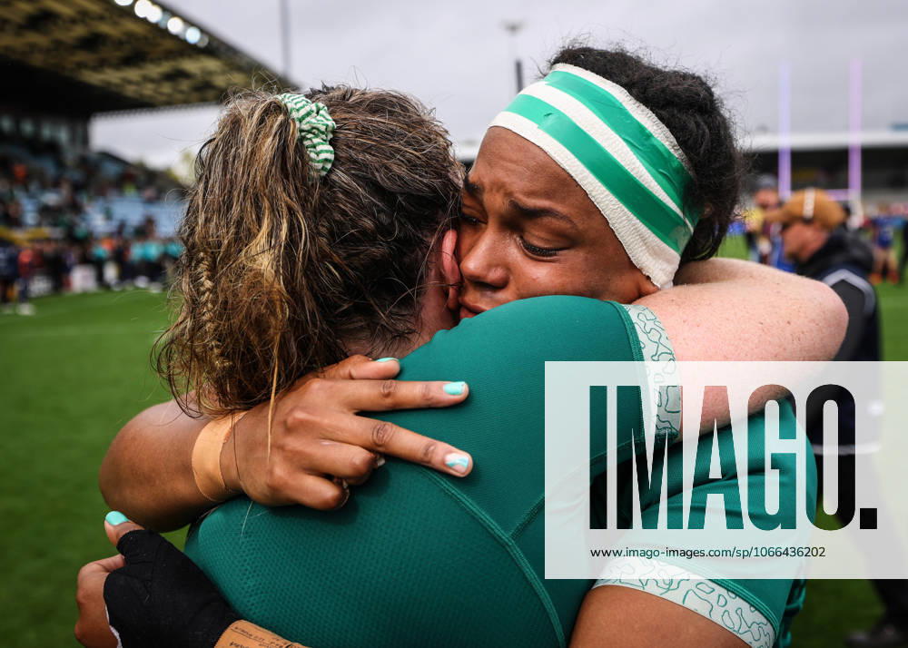 2025 Women s Rugby World Cup Quarter-Final, Sandy Park, Exeter, England 14 9 2025 France vs Ireland Ireland s Fiona Tuite with Eimear Corri-Fallon dejected after the game Fiona Tuite with Eimear Corri-Fallon dejected after the game 14 9 2025