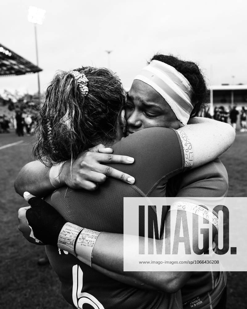 2025 Women s Rugby World Cup Quarter-Final, Sandy Park, Exeter, England 14 9 2025 France vs Ireland Ireland s Fiona Tuite with Eimear Corri-Fallon dejected after the game Fiona Tuite with Eimear Corri-Fallon dejected after the game 14 9 2025