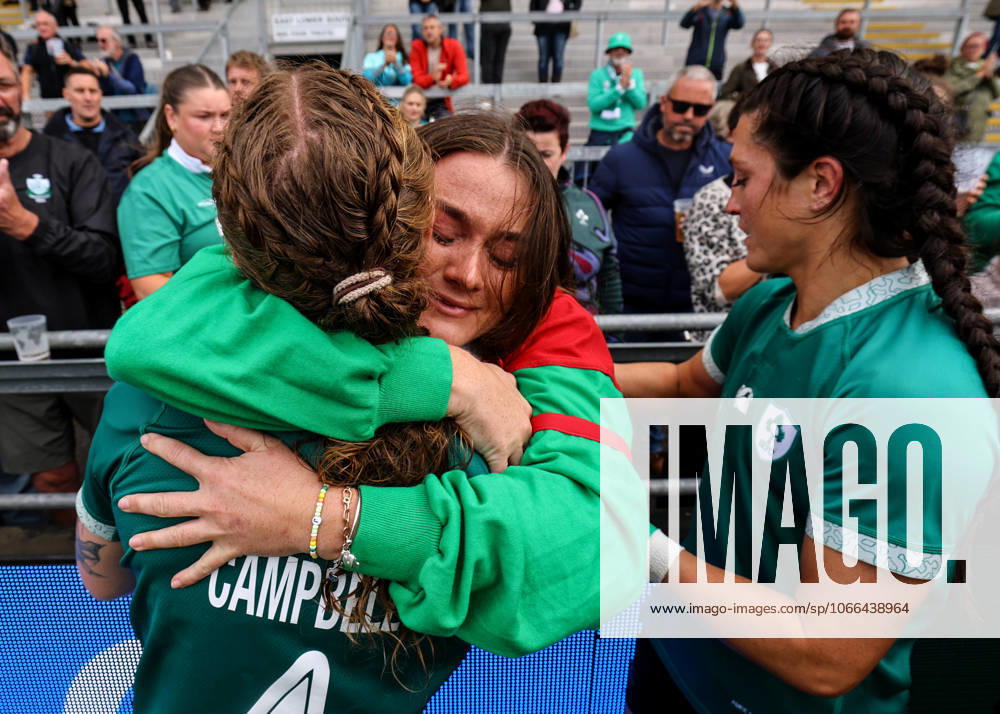 2025 Women s Rugby World Cup Quarter-Final, Sandy Park, Exeter, England 14 9 2025 France vs Ireland Ireland s Ruth Campbell shares a hug with Jane Clohessy after the game Ruth Campbell shares a hug with Jane Clohessy after the game 14 9 2025