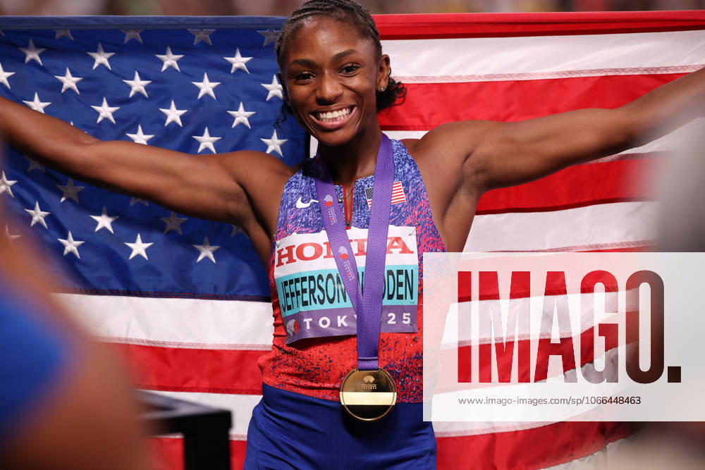 Day 2 - World Athletics Championships Tokyo 2025 Melissa Jefferson-Wooden (USA) wins the Women s 100m Final during the World Athletics Championships 2025 at the National Stadium in Tokyo, Japan, on September 14, 2025. Tokyo Tokyo Japan