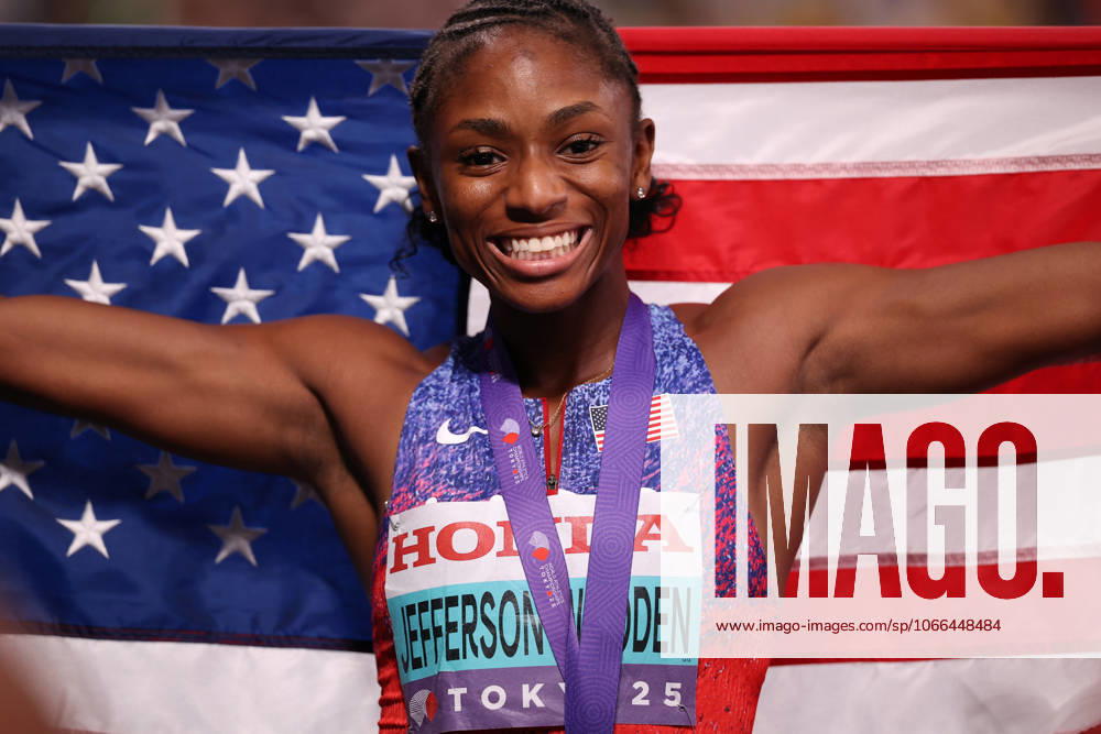 Day 2 - World Athletics Championships Tokyo 2025 Melissa Jefferson-Wooden (USA) wins the Women s 100m Final during the World Athletics Championships 2025 at the National Stadium in Tokyo, Japan, on September 14, 2025. Tokyo Tokyo Japan