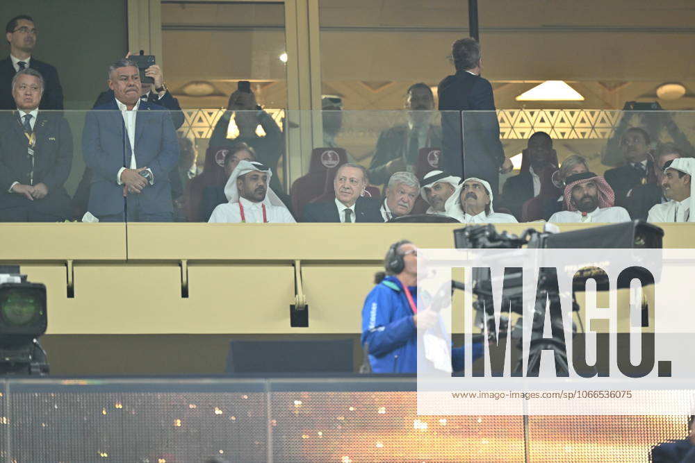 Argentina v France: FIFA World Cup, WM, Weltmeisterschaft, Fussball 2022 Final LUSAIL CITY, QATAR - DECEMBER 18: Turkish President Recep Tayyip Erdogan arrives at the Lusail Stadium prior the FIFA World Cup Qatar 2022 Final match between Argentina and France on December 18, 2022 in Lusail City, Qatar. Doha Qatar. Editorial use only. Please get in touch for any other usage.