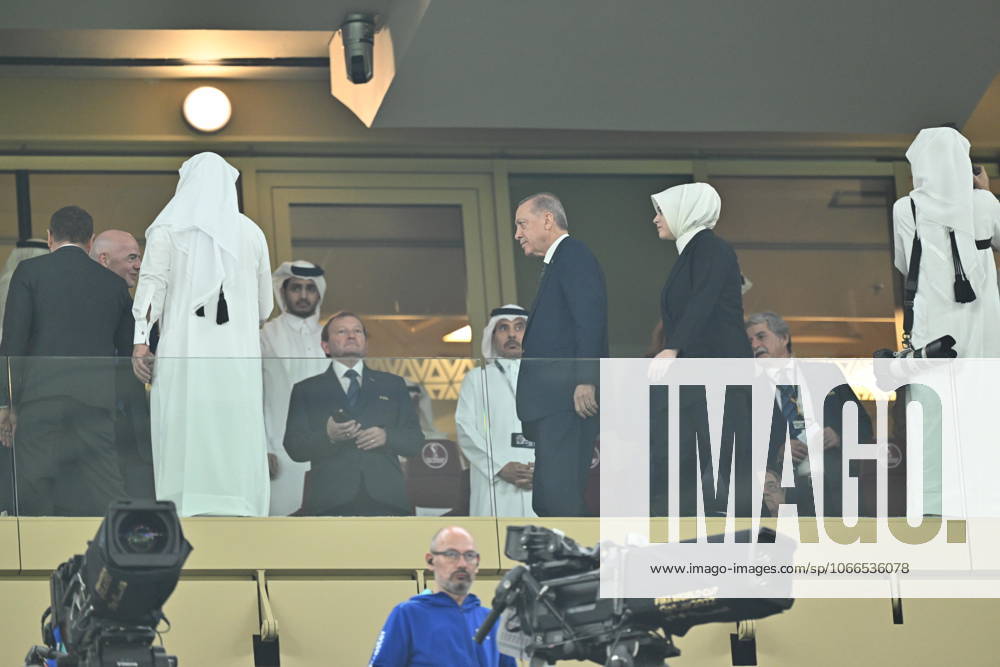 Argentina v France: FIFA World Cup, WM, Weltmeisterschaft, Fussball 2022 Final LUSAIL CITY, QATAR - DECEMBER 18: Turkish President Recep Tayyip Erdogan arrives at the Lusail Stadium prior the FIFA World Cup Qatar 2022 Final match between Argentina and France on December 18, 2022 in Lusail City, Qatar. Doha Qatar. Editorial use only. Please get in touch for any other usage.