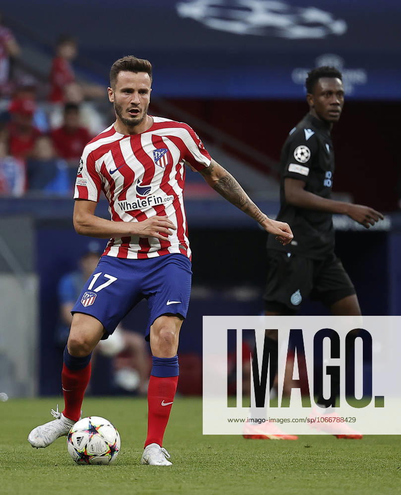 Atletico Madrid v Club Brugge - UEFA Champions League MADRID, SPAIN - OCTOBER 12: Atletico Madrid s player Saul Niguez in action during the UEFA Champions League Group B football match between Atletico Madrid and Club Brugge at Civitas Metropolitano Stadium in Madrid, Spain on October 12, 2022. Madrid Spain. Editorial use only. Please get in touch for any other usage.