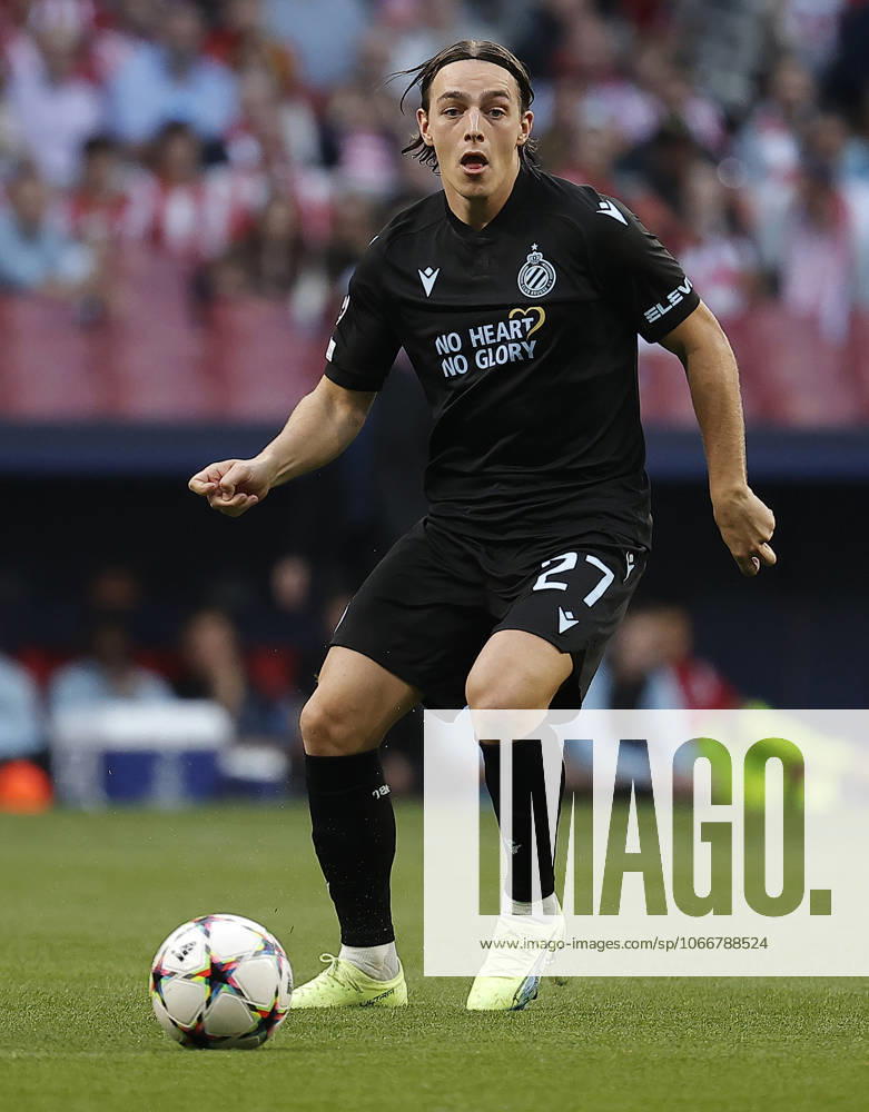 Atletico Madrid v Club Brugge - UEFA Champions League MADRID, SPAIN - OCTOBER 12: Casper Nielsen of Club Brugge in action during the UEFA Champions League Group B football match between Atletico Madrid and Club Brugge at Civitas Metropolitano Stadium in Madrid, Spain on October 12, 2022. Madrid Spain. Editorial use only. Please get in touch for any other usage.