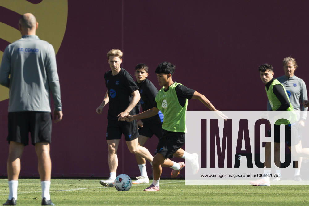 FC Barcelona, Barca Training Session Frankie de Jong, Dro Fernandez, Pedri, and Gerard Martin are players of FC Barcelona during the training day of FC Barcelona ahead of the Spanish League, La Liga EA Sports, football match against Real Oviedo at Ciudad Esportiva Joan Gamper in Sant Joan Despi, Barcelona, Spain, on September 24, 2025. Barcelona Spain