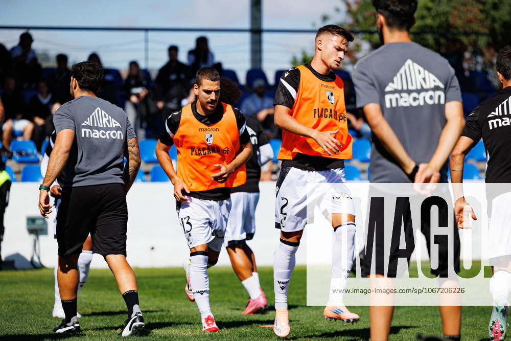 Joao Mendes and Miguel Maga seen during Liga Portugal game between teams of FC Alverca and Vitoria SC (Maciej Rogowski Ball Raw Images) Alverca Complexo Desportivo Alverca Portugal