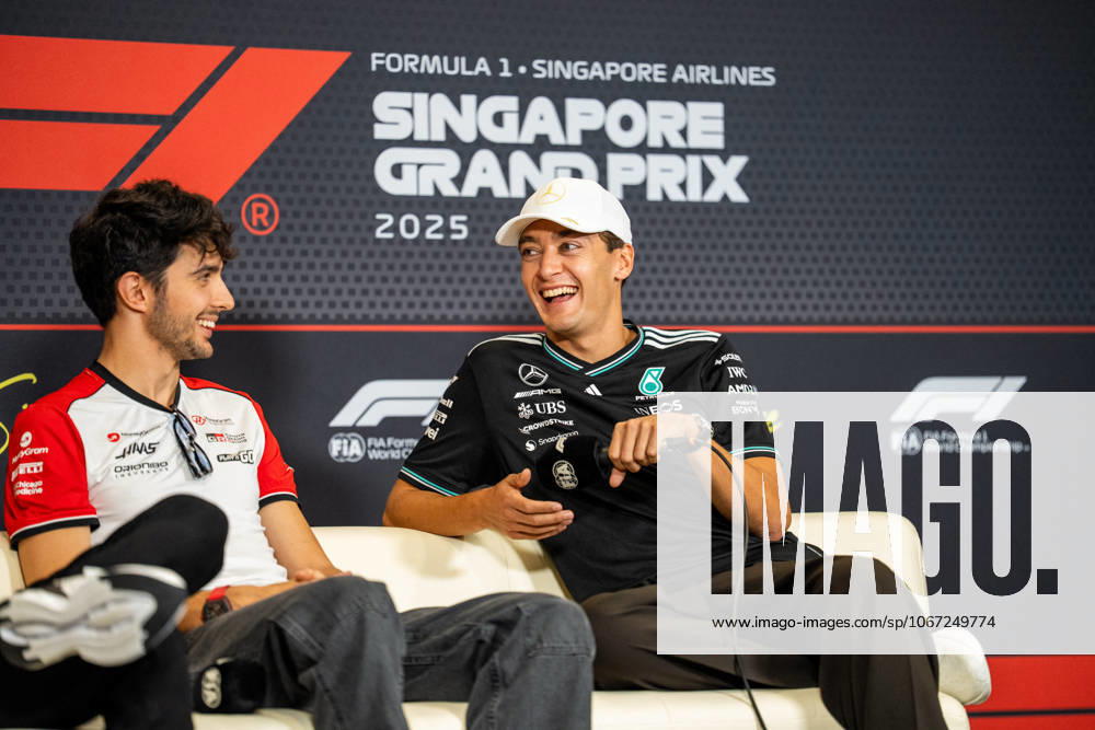 Formula 1 Singapore Airlines Singapore Grand Prix - Arrivals George Russell (Gbr) of Mercedes-AMG Petronas F1 Team 63 during the press conference, PK, Pressekonferenz on Thursday (Media Day) during Formula 1 Singapore Airlines Singapore Grand Prix 2025 at the Marina Bay Street Circuit on October 2, 2025 Photo by Antoine Lapeyre ABACAPRESS.COM Singapore Singapore