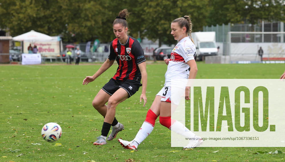 Stuttgart , Fußball 2. Bundesliga , VfB Stuttgart Frauen vs. FC Ingolstadt 04 , von links: Emma Kusch ( Ingol ) Leonie Kopp ( VfB )