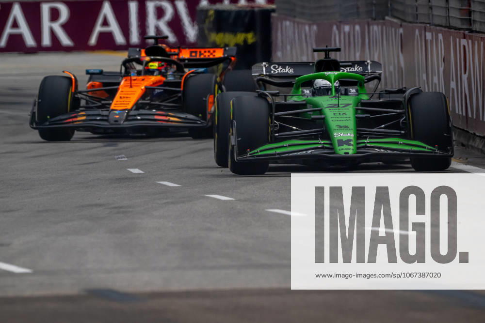 MARINA BAY, SINGAPORE: Nico Hulkenberg, racing for the Stake F1 Team team during the 2025 Formula 1 Singapore Grand Prix at the Marina Bay Street Circuit in Marina Bay, Singapore