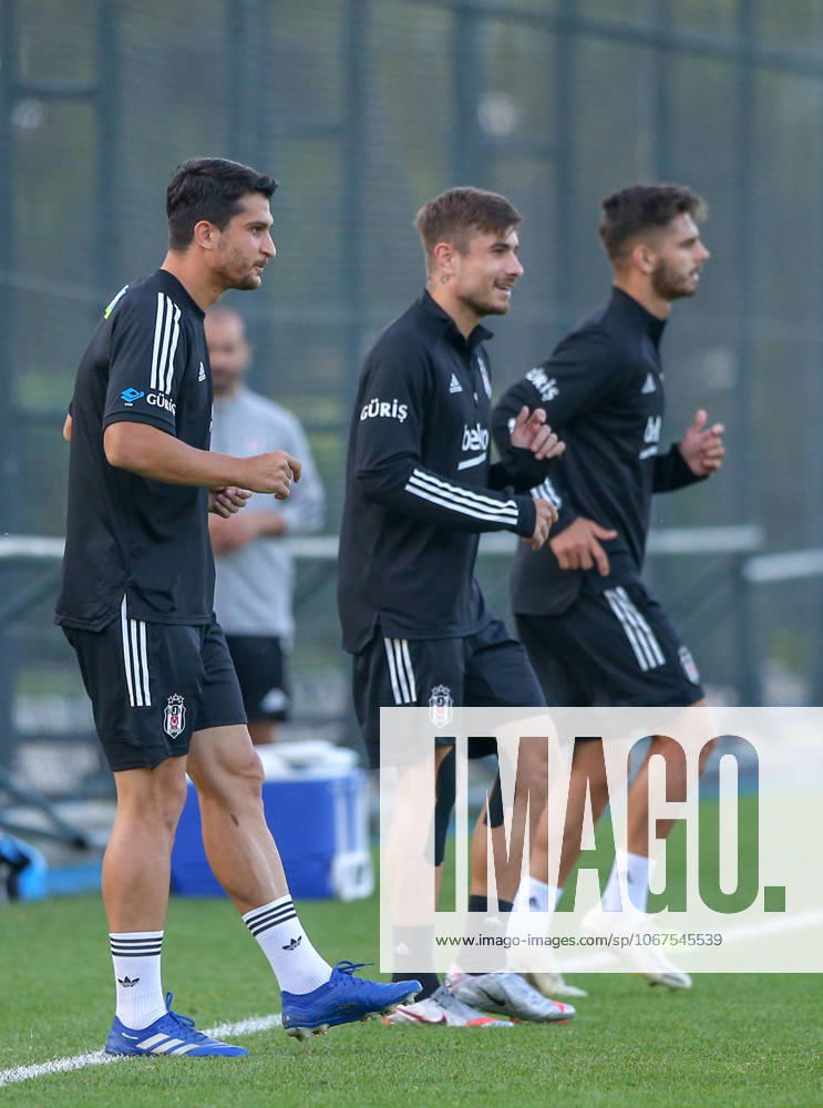 Besiktas training session ahead of UEFA Europa League match against Portugal s Rio Ave ISTANBUL, TURKEY - SEPTEMBER 23: Necip Uysal (L) and Dorukhan Tokoz (C) of Besiktas attend a training session ahead of the UEFA Europa League 3rd qualifying round match against Portugal s Rio Ave at Besiktas Nevzat Demir Facilities in Istanbul, Turkey on September 23, 2020. Istanbul Turkey. Editorial use only. Please get in touch for any other usage.