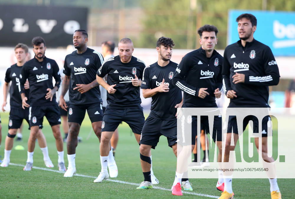 Besiktas training session ahead of UEFA Europa League match against Portugal s Rio Ave ISTANBUL, TURKEY - SEPTEMBER 23: Oguzhan Ozyakup (2nd R) and Gokhan Tore (4th L) of Besiktas attend a training session ahead of the UEFA Europa League 3rd qualifying round match against Portugal s Rio Ave at Besiktas Nevzat Demir Facilities in Istanbul, Turkey on September 23, 2020. Istanbul Turkey. Editorial use only. Please get in touch for any other usage.