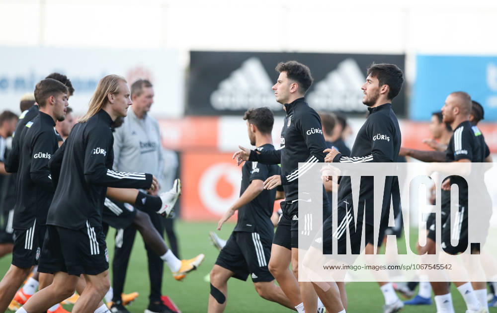 Besiktas training session ahead of UEFA Europa League match against Portugal s Rio Ave ISTANBUL, TURKEY - SEPTEMBER 23 : Domagoj Vida (Front L) of Besiktas attends a training session led by Besiktas assistant coach Murat Sahin ahead of the UEFA Europa League 3rd qualifying round match against Portugal s Rio Ave at Besiktas Nevzat Demir Facilities in Istanbul, Turkey on September 23, 2020. Istanbul Turkey. Editorial use only. Please get in touch for any other usage.