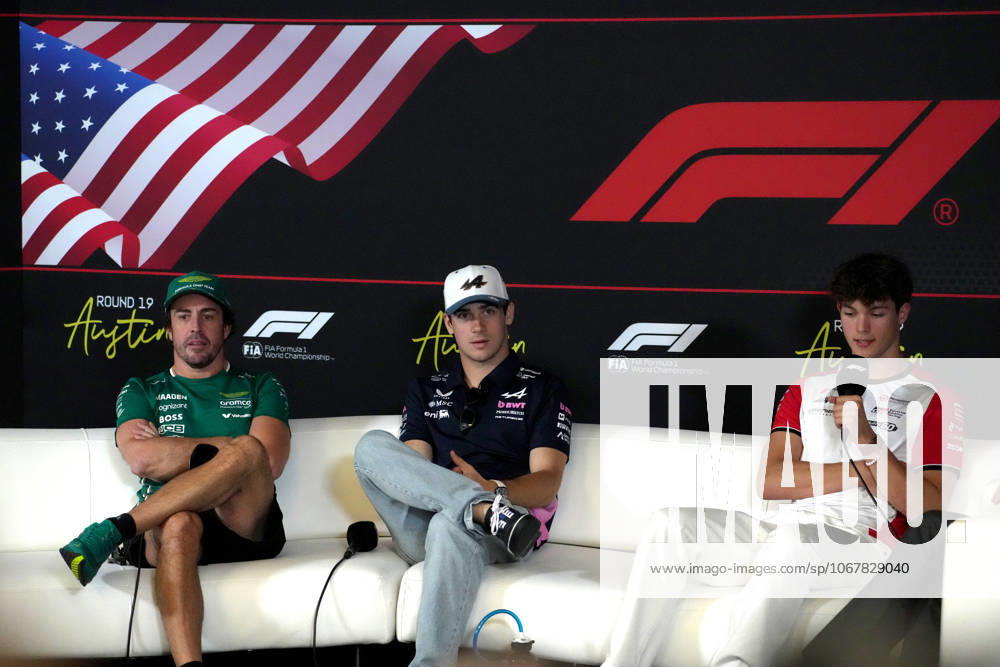 Circuit of The Americas, Austin, FORMULA 1 MSC CRUISES UNITED STATES GRAND PRIX 2025 , im Bild Fernando Alonso (ESP), Aston Martin Aramco Cognizant Formula One Team, Franco Colapinto (ARG), BWT Alpine F1 Team, Oliver Bearman (GBR), MoneyGram Haas F1 Team (Photo by Hasan Bratic DeFodi Images) 16 10 2025, Circuit of The Americas, Austin, FORMULA 1 MSC CRUISES UNITED STATES GRAND PRIX 2025 , pictured Fernando Alonso ESP , Aston Martin Aramco Cognizant Formula One Team, Franco Colapinto ARG , BWT Alpine F1 Team, Oliver Bearman GBR , MoneyGram Haas F1 Team Photo by Hasan Bratic DeFodi Images