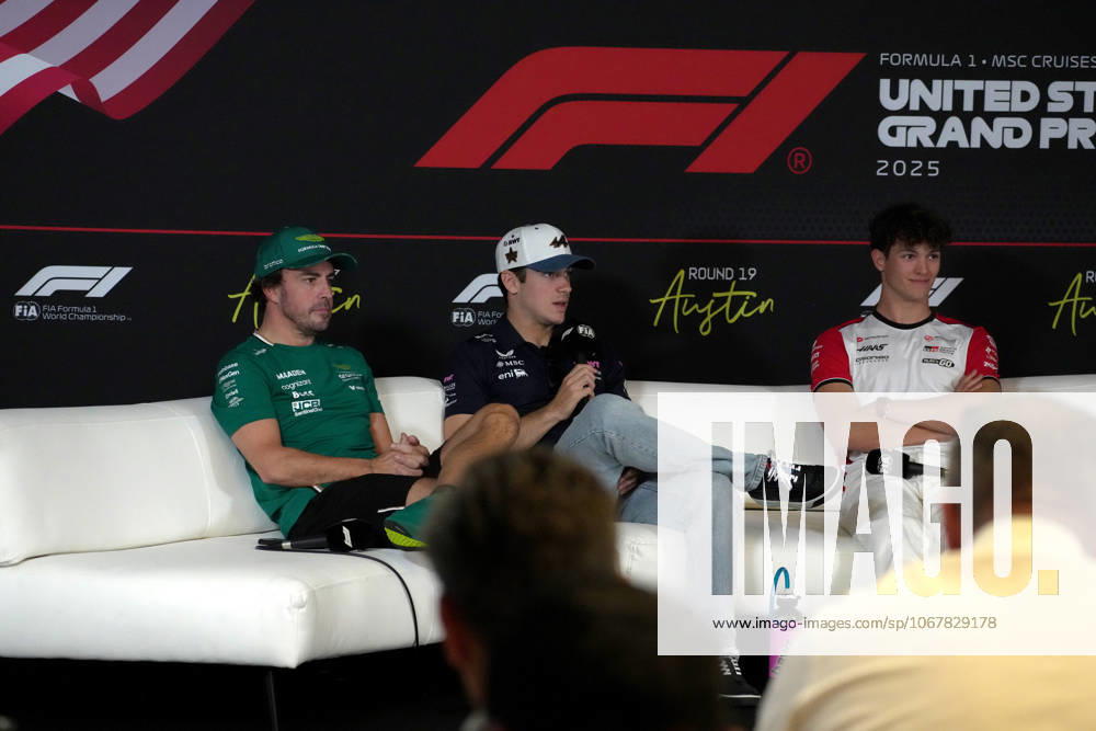 Circuit of The Americas, Austin, FORMULA 1 MSC CRUISES UNITED STATES GRAND PRIX 2025 , im Bild Fernando Alonso (ESP), Aston Martin Aramco Cognizant Formula One Team, Franco Colapinto (ARG), BWT Alpine F1 Team, Oliver Bearman (GBR), MoneyGram Haas F1 Team (Photo by Hasan Bratic DeFodi Images) 16 10 2025, Circuit of The Americas, Austin, FORMULA 1 MSC CRUISES UNITED STATES GRAND PRIX 2025 , pictured Fernando Alonso ESP , Aston Martin Aramco Cognizant Formula One Team, Franco Colapinto ARG , BWT Alpine F1 Team, Oliver Bearman GBR , MoneyGram Haas F1 Team Photo by Hasan Bratic DeFodi Images
