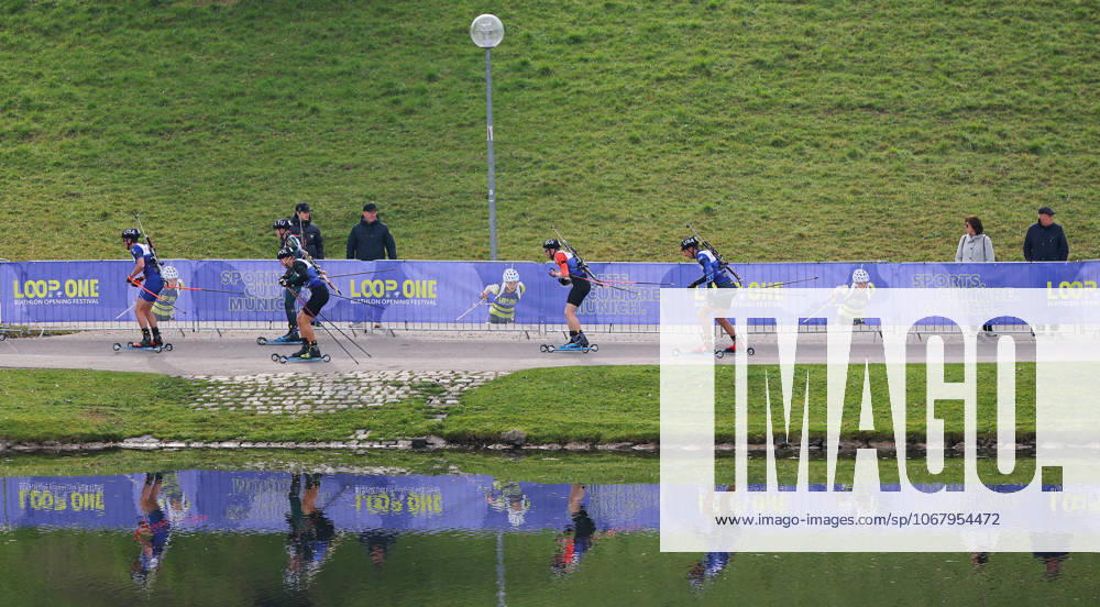 BIATHLON - Loop One Opening Festival MUNICH,GERMANY,19.OCT.25 - BIATHLON - Loop One Opening Festival. Image shows athletes and spectators. GEPAxpictures xThomasxBachun
