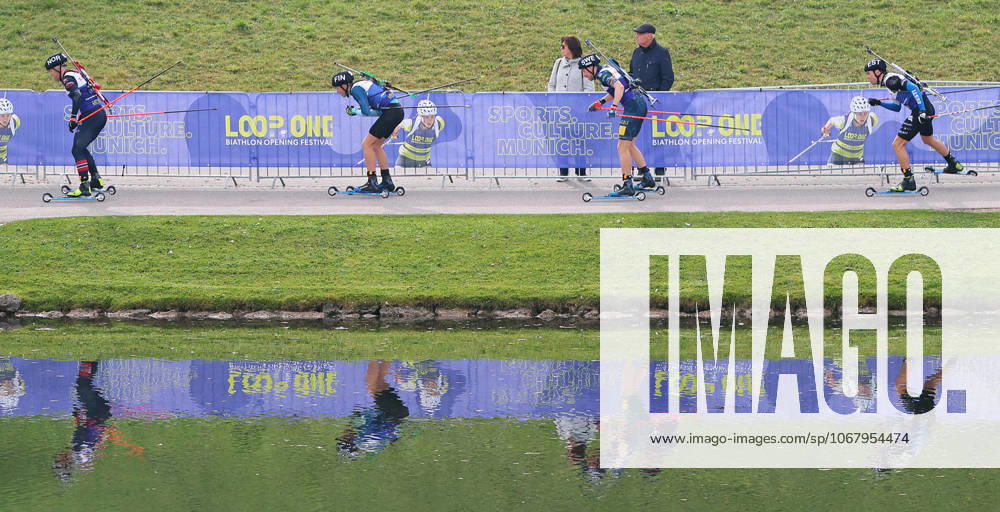 BIATHLON - Loop One Opening Festival MUNICH,GERMANY,19.OCT.25 - BIATHLON - Loop One Opening Festival. Image shows athletes and spectators. GEPAxpictures xThomasxBachun