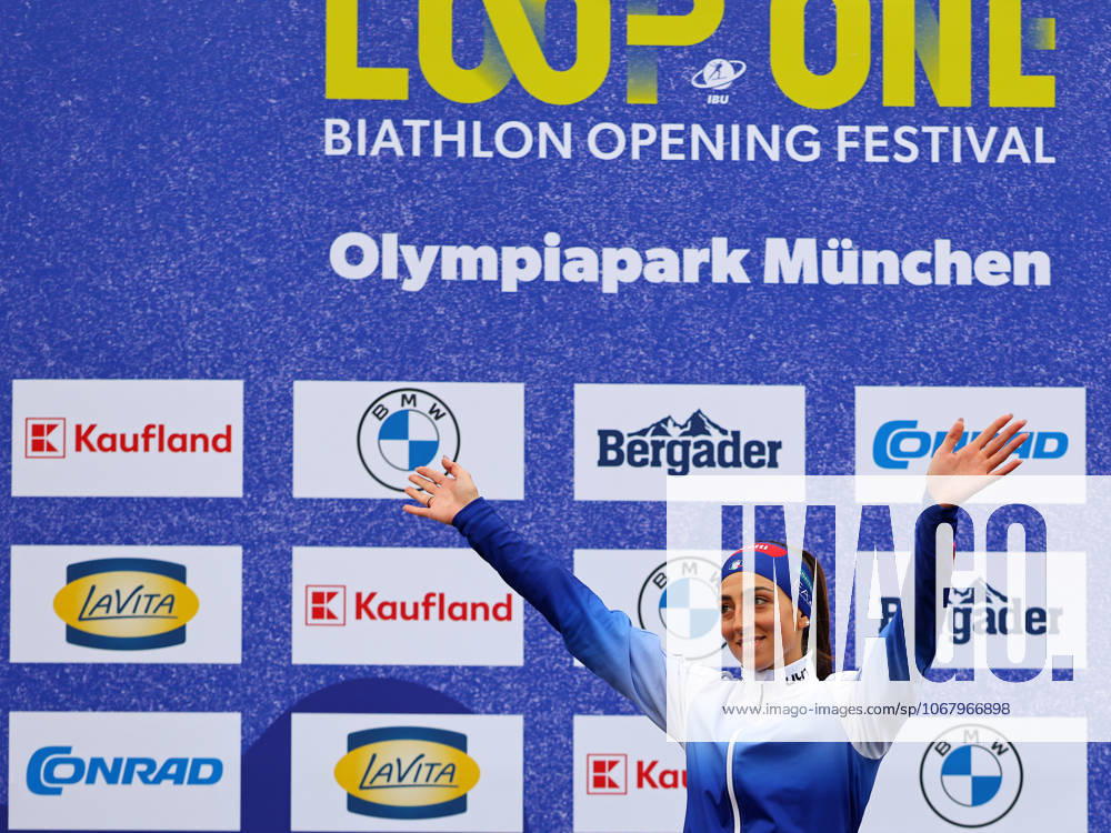 BIATHLON - Loop One Opening Festival MUNICH,GERMANY,19.OCT.25 - BIATHLON - Loop One Opening Festival. Image shows the rejoicing of Lisa Vittozzi (ITA). GEPAxpictures xThomasxBachun