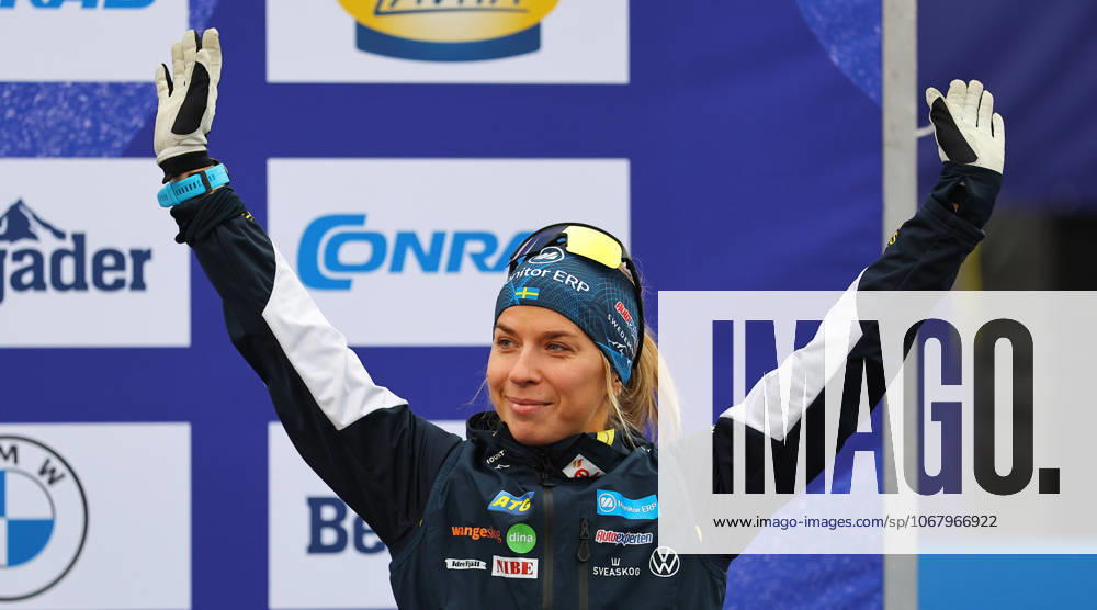BIATHLON - Loop One Opening Festival MUNICH,GERMANY,19.OCT.25 - BIATHLON - Loop One Opening Festival. Image shows the rejoicing of Anna Magnusson (SWE). GEPAxpictures xThomasxBachun