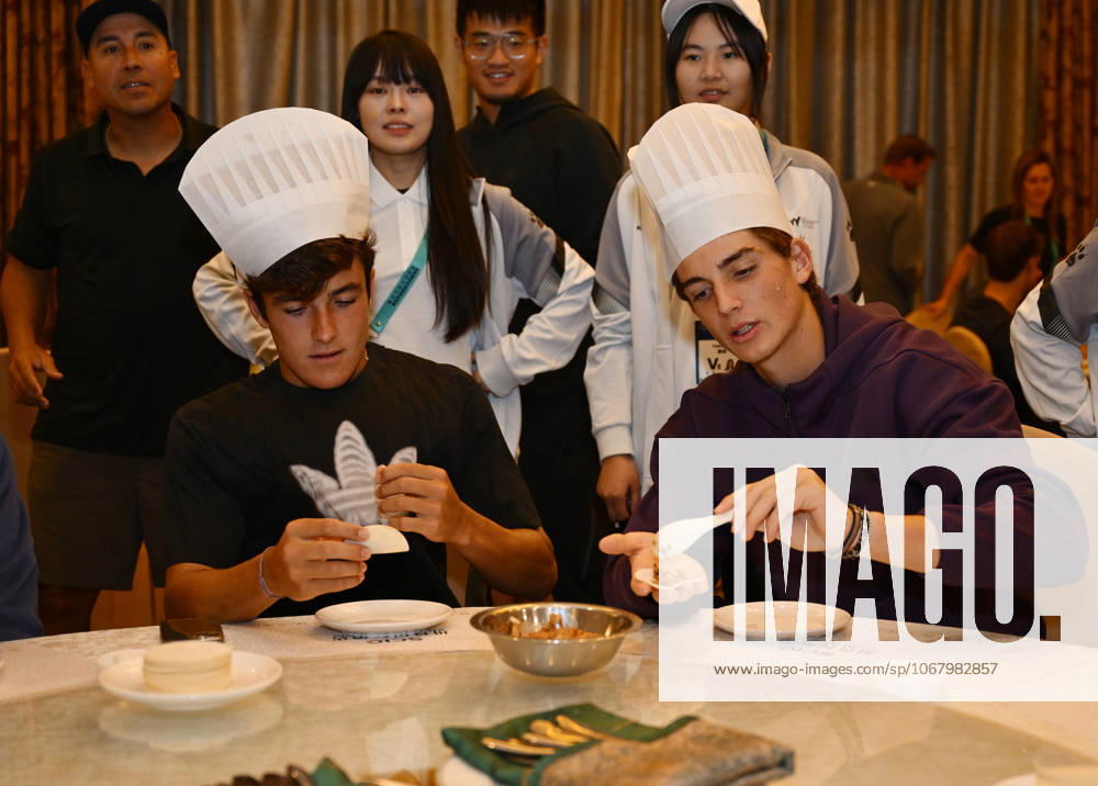 2025 ITF World Tennis Tour Junior Finals Chengdu , China Dumplings and Calligraphy performance Andres Santamarta Roig (ESP) , Jacopo Vasami (ITA)