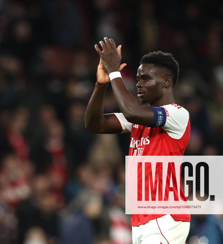 Bukayo Saka (A) at the Arsenal v Atletico Madrid UEFA Champions League match, at the Emirates Stadium, London, UK on 21st October, 2025.