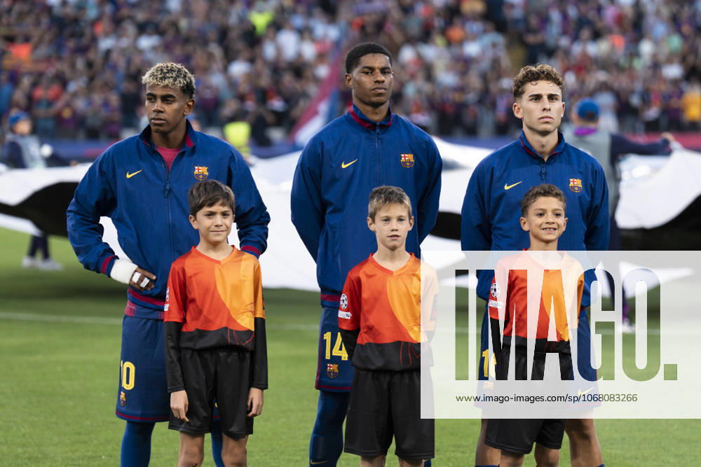 FC Barcelona, Barca v Olympiacos FC - UEFA Champions League 2025 26 League Phase MD3 Lamine Yamal, Marcus Rashford, and Fermin Lopez of FC Barcelona participate in the UEFA Champions League 2025 26 League Phase MD3 match between FC Barcelona and Olympiacos FC at Estadi Olimpic Lluis Companys in Barcelona, Spain, on October 21, 2025. Barcelona Spain