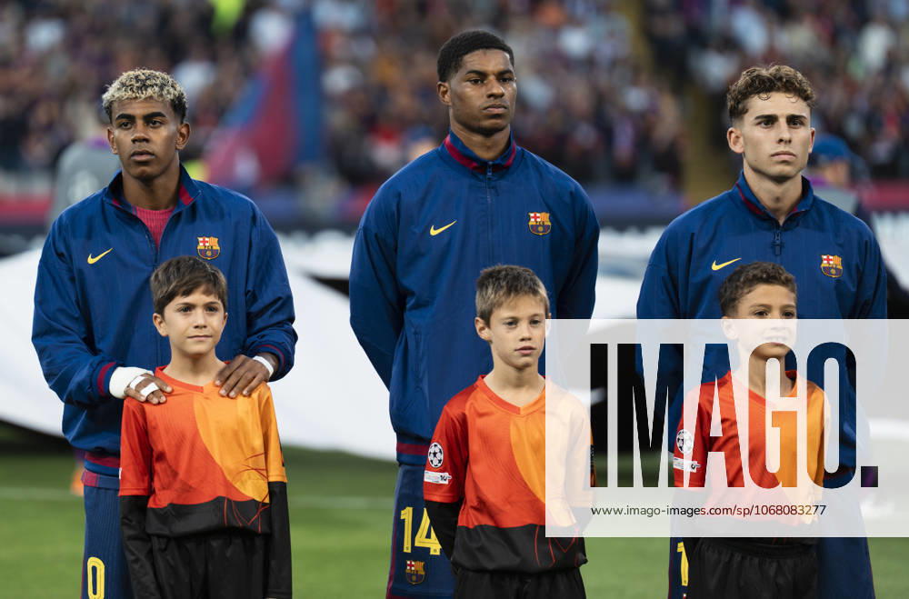 FC Barcelona, Barca v Olympiacos FC - UEFA Champions League 2025 26 League Phase MD3 Lamine Yamal, Marcus Rashford, and Fermin Lopez of FC Barcelona participate in the UEFA Champions League 2025 26 League Phase MD3 match between FC Barcelona and Olympiacos FC at Estadi Olimpic Lluis Companys in Barcelona, Spain, on October 21, 2025. Barcelona Spain