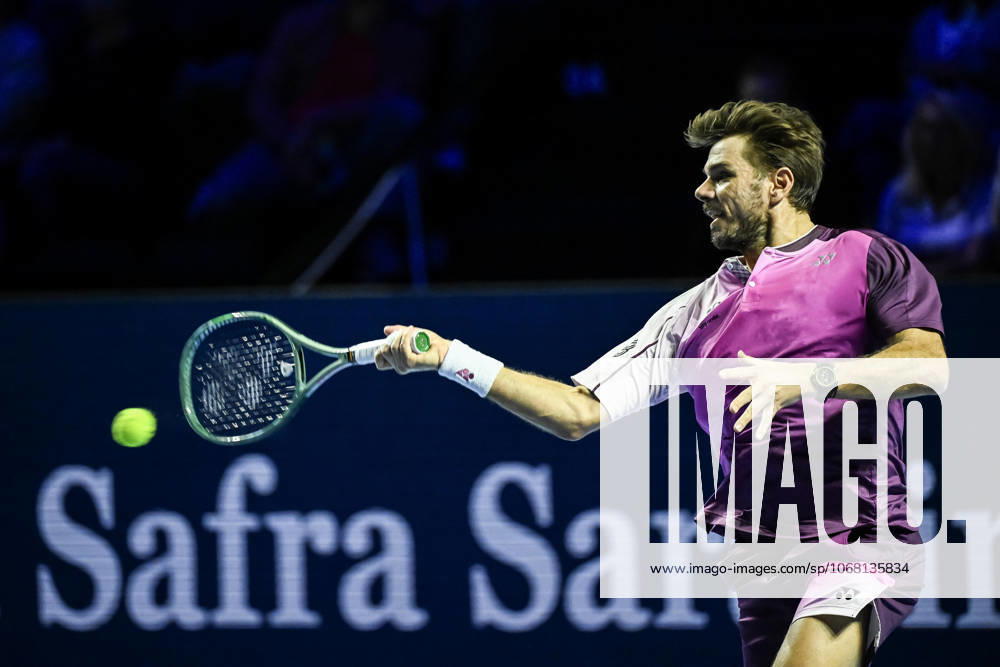 23rd October 2025; St. Jakobshalle, Basel, Switzerland; 2025 ATP, Tennis Herren Swiss Indoor Tennis Day 5; Stan Wawrinka (SUI) in action during the match against Casper Ruud in the second round DavidxEmm