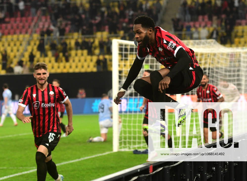 Ronaldo Webster from FC Shkendija celebrates during UEFA Conference league match between FC Shkendija and Shelbourne in Skopje, North Macedonia 23 October 2025. IMAGO PETR STOJANOVSKI