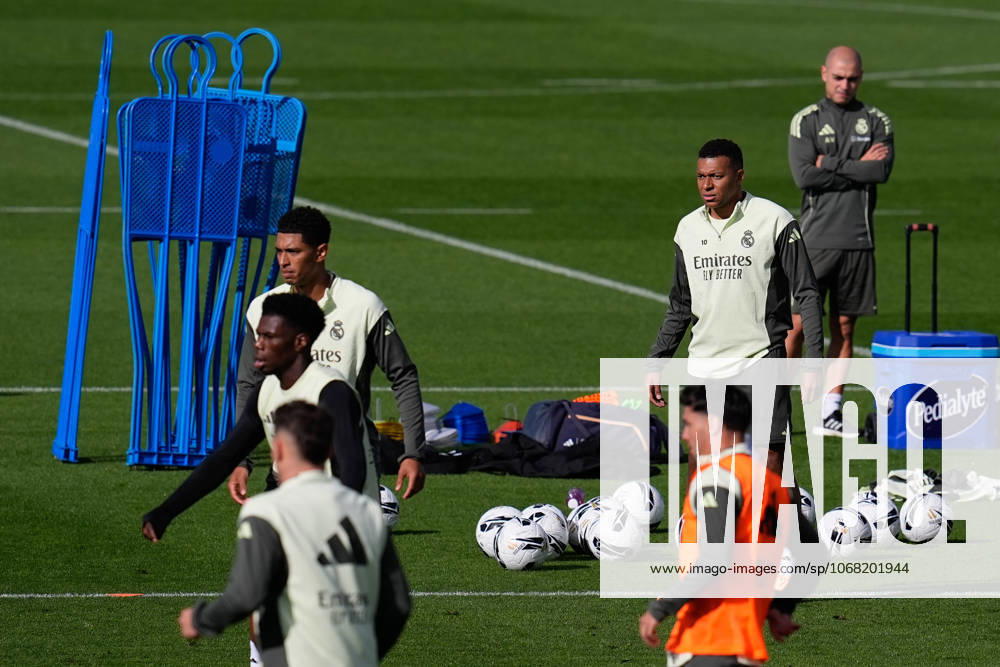 Kylian Mbappe during the Real Madrid training session ahead their upcoming Spanish League, LaLiga EA Sports, football match against FC Barcelona, Barca at Ciudad Deportiva Real Madrid on October 25, 2025, in Valdebebas, Madrid, Spain. Valdebebas Spain - ZUMAa181 20251025_zaa_a181_079